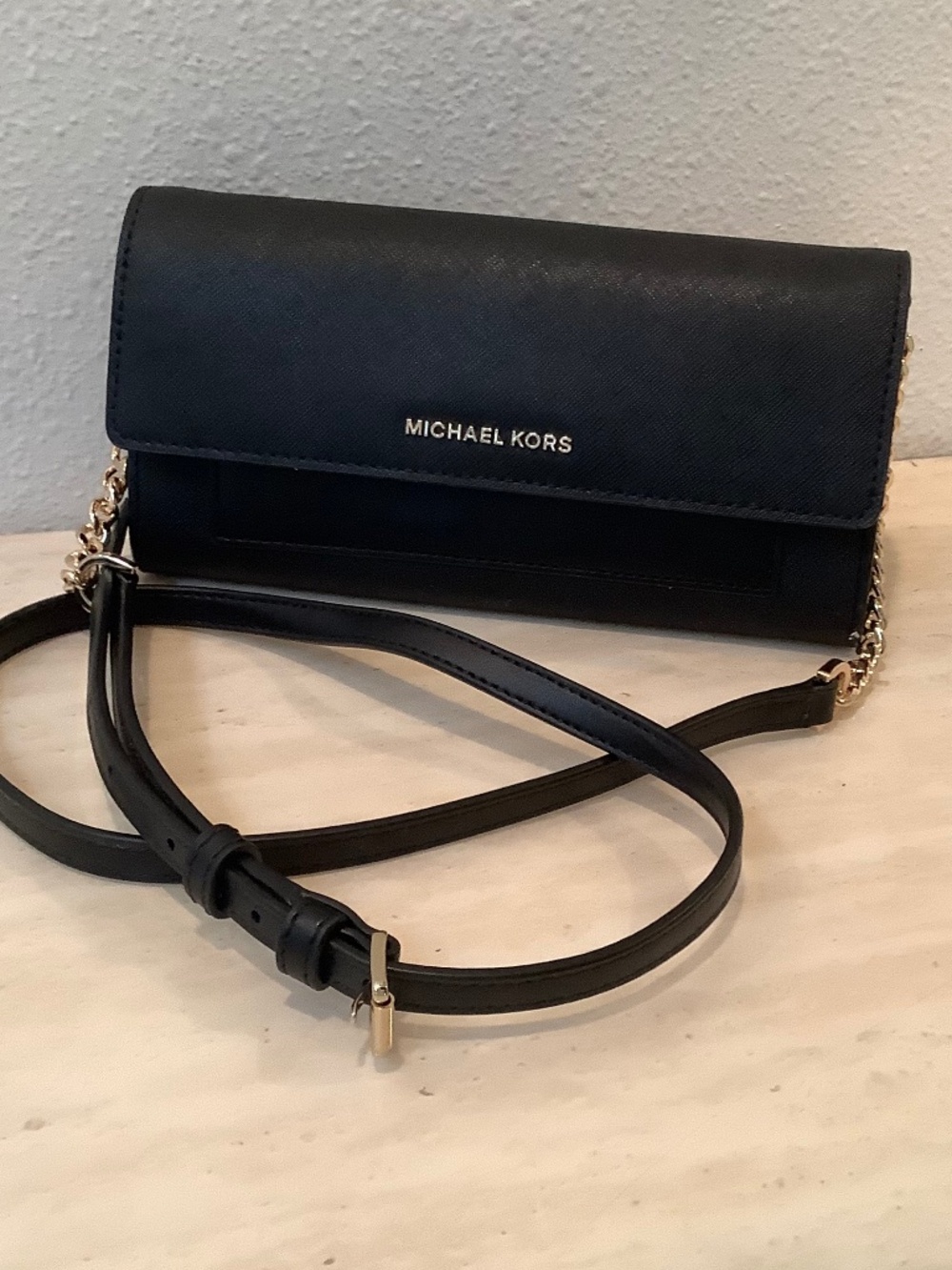 Michael Kors Black Leather Extra Small Cross Body Bag